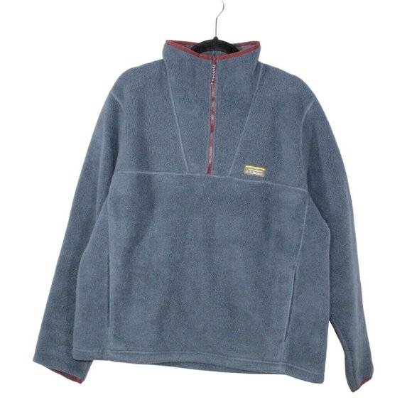 L.L. Bean Other - LL Bean Blue Polyester Half Zip High Neck Mountain Fleece Sweater Size L